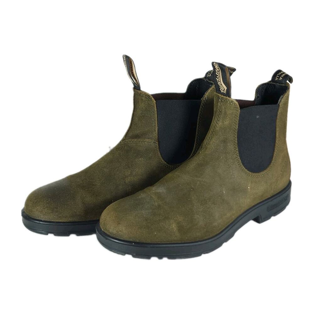 Blundstone Men's 1615 AU9 US10 Dark Olive Suede Ankle Chelsea Boots
